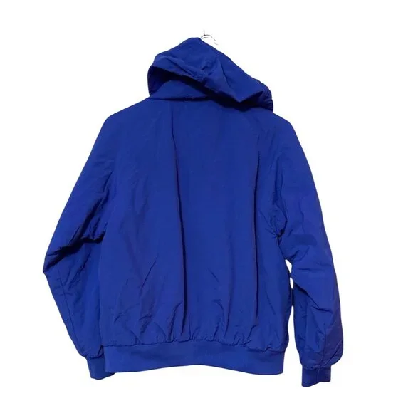 Six Flags Blue Hooded Jacket XS Nylon Shell Polyester Fleece Lining Full Zip Vin - Picture 2 of 5